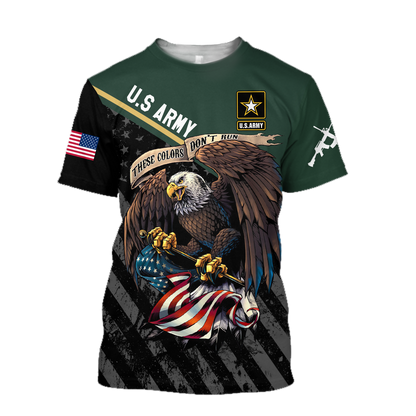 US Veteran Army Green 3D All Over Printed Shirts For Men And Women Proud Military