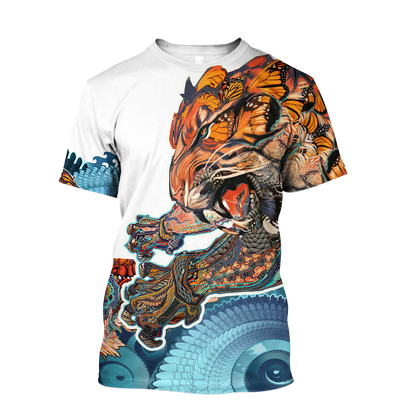 Tattoo Tiger Mythology 3D Over Printed Unisex Shirt