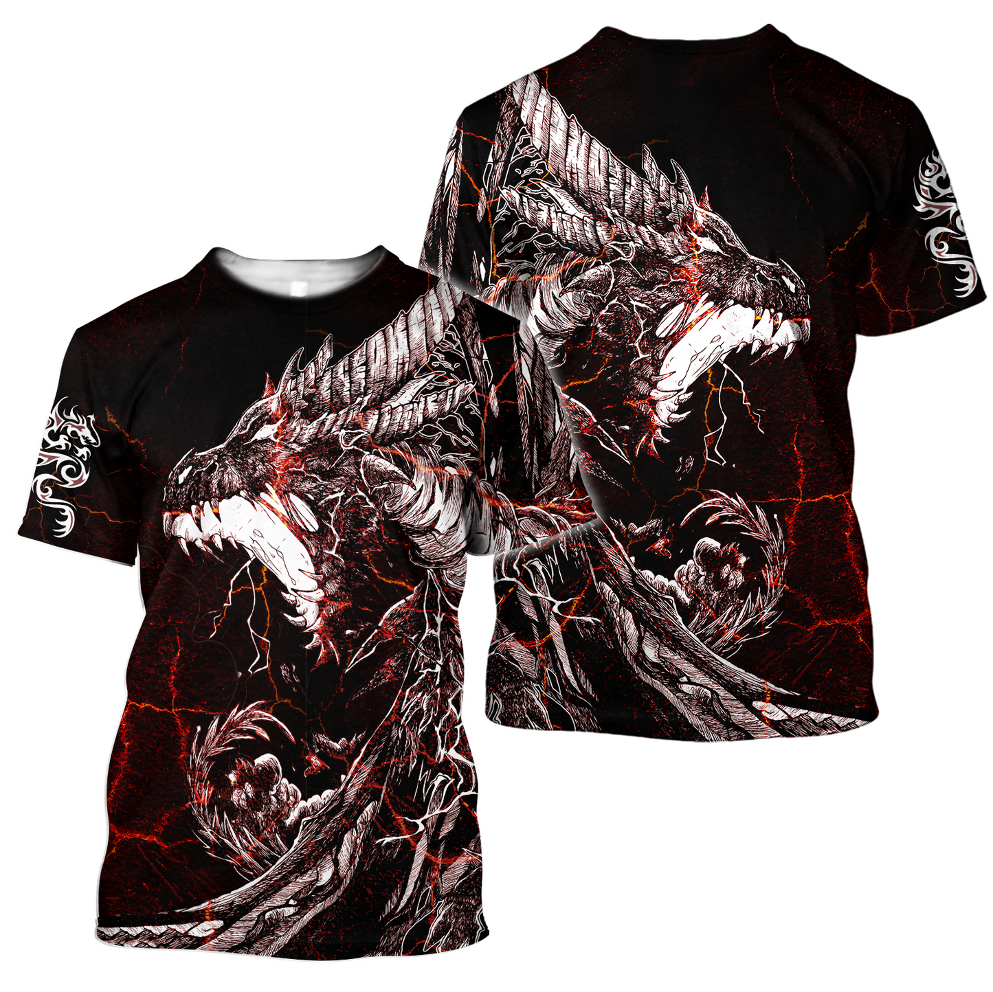 Red Black Tattoo Dragon Hoodie T Shirt For Men and Women HAC190502-NM-Apparel-NM-T-Shirt-S-Vibe Cosy™