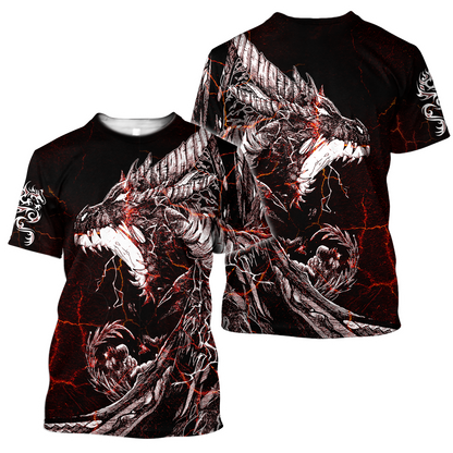 Red Black Tattoo Dragon Hoodie T Shirt For Men and Women HAC190502-NM-Apparel-NM-T-Shirt-S-Vibe Cosy™