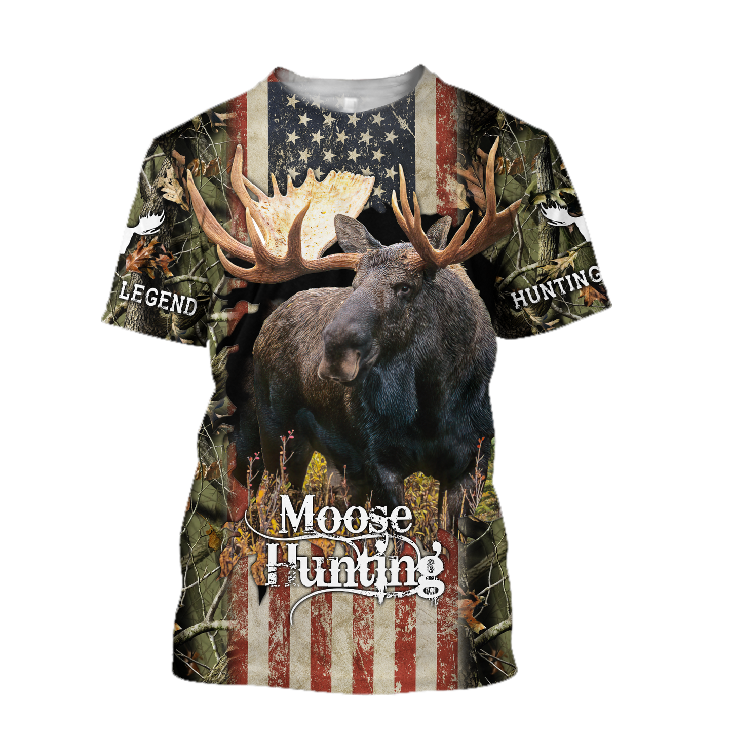 Personalized Name American Moose Hunting 3D All Over Printed Shirts