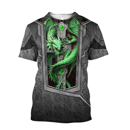3D Tattoo and Dungeon Dragon Hoodie HAC27122-Apparel-NM-T-shirt-S-Vibe Cosy™