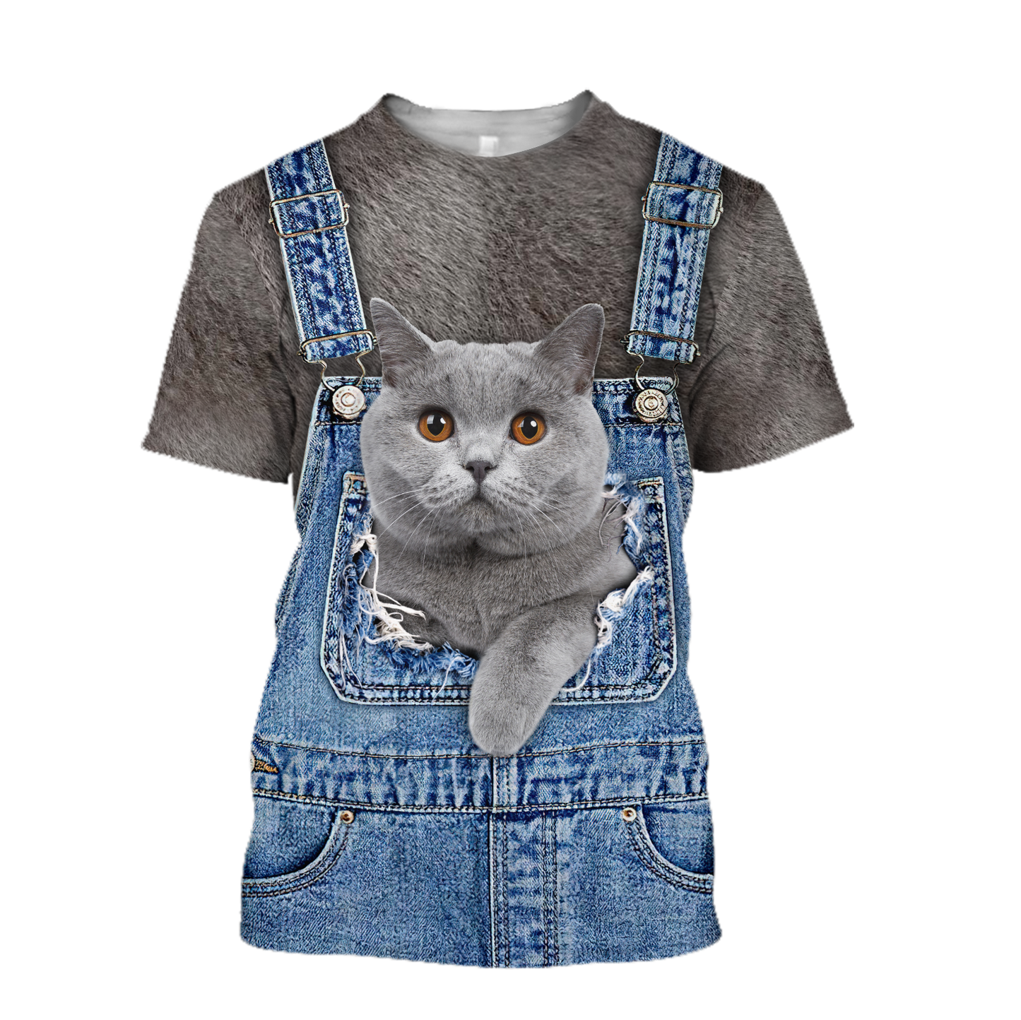 Love Cat cover British Shorthair face hair 3D all over shirts