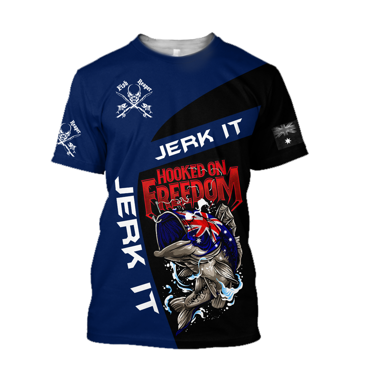 Tmarc Tee Hooked on Freedom Australia Fishing 3D printed shirts for men and women