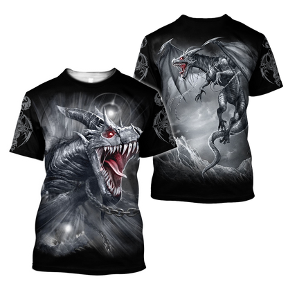 3D Armor Tattoo and Dungeon Dragon Hoodie Pi150102-Apparel-NM-T-shirt-S-Vibe Cosy™