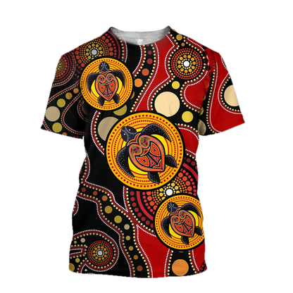 Aboriginal Australia Indigenous Turtles Painting Art shirts for men and women