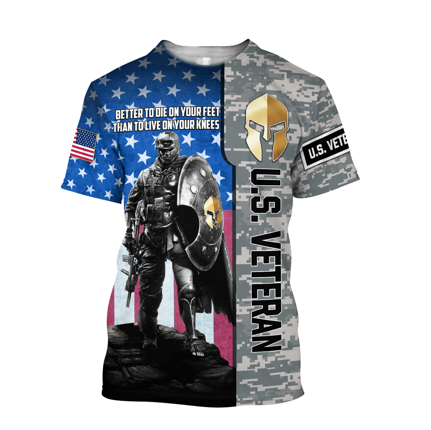 Spartan Soldier US Veteran 3D All Over Printed Shirt Hoodie MP21082020