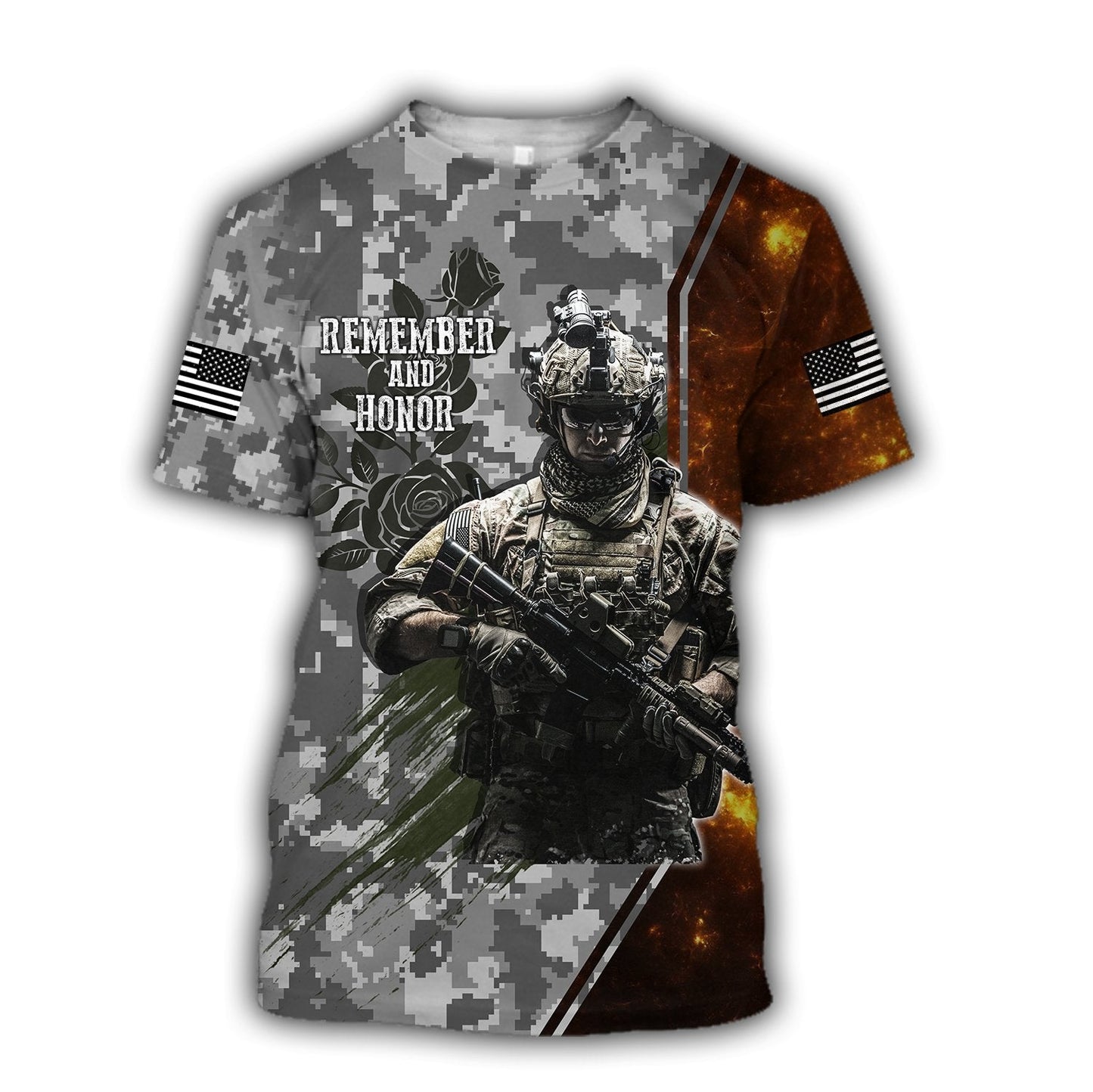 Memorial day Remember and honor the heroes 3D over printed shirts grey TR220403 - Amaze Style™-Apparel