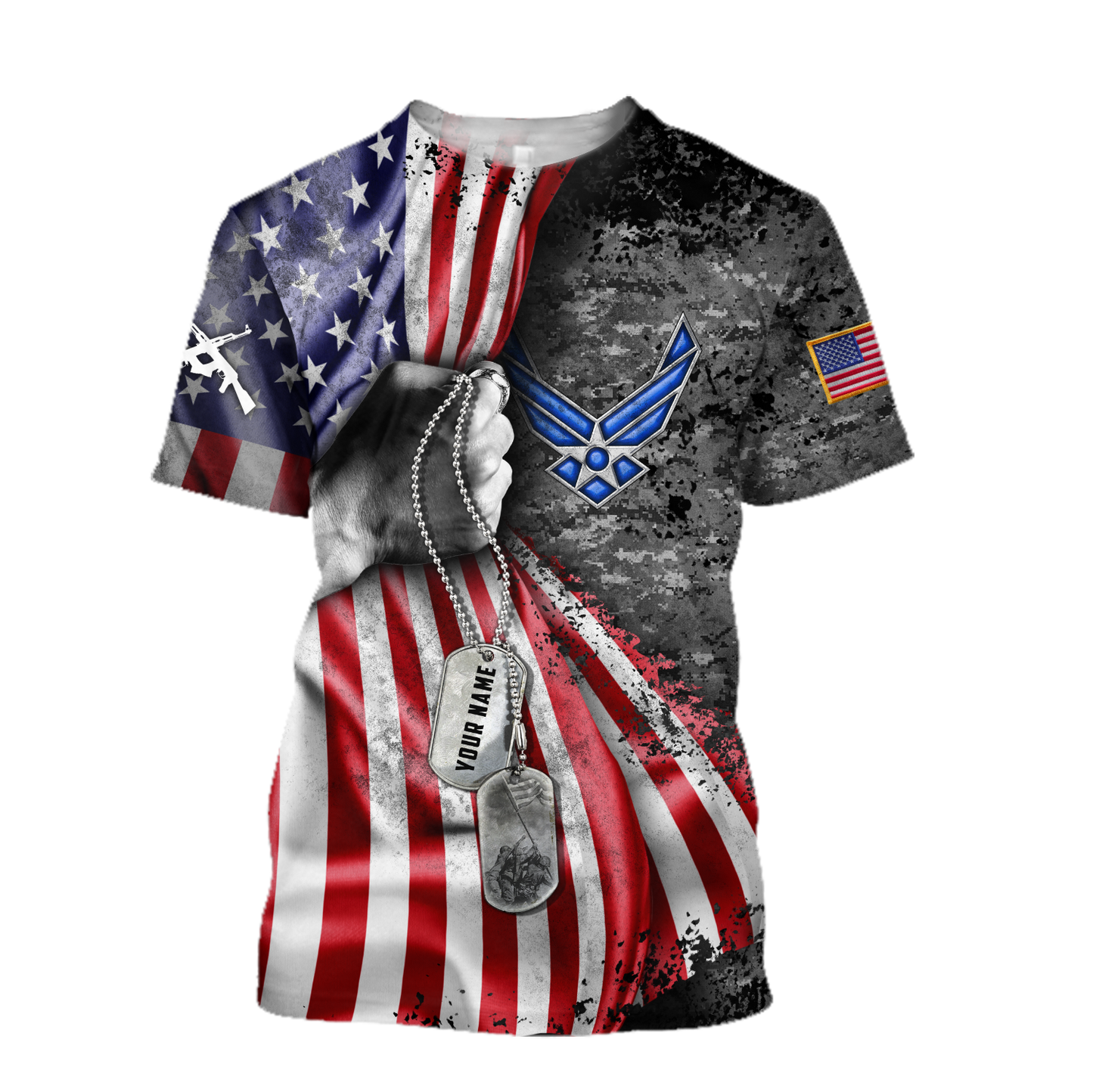 US Air Force tag Custom name 3D shirts for men and women Proud Military