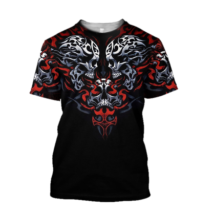Premium Unisex All Over Printed Confronting Skulls Shirts MEI