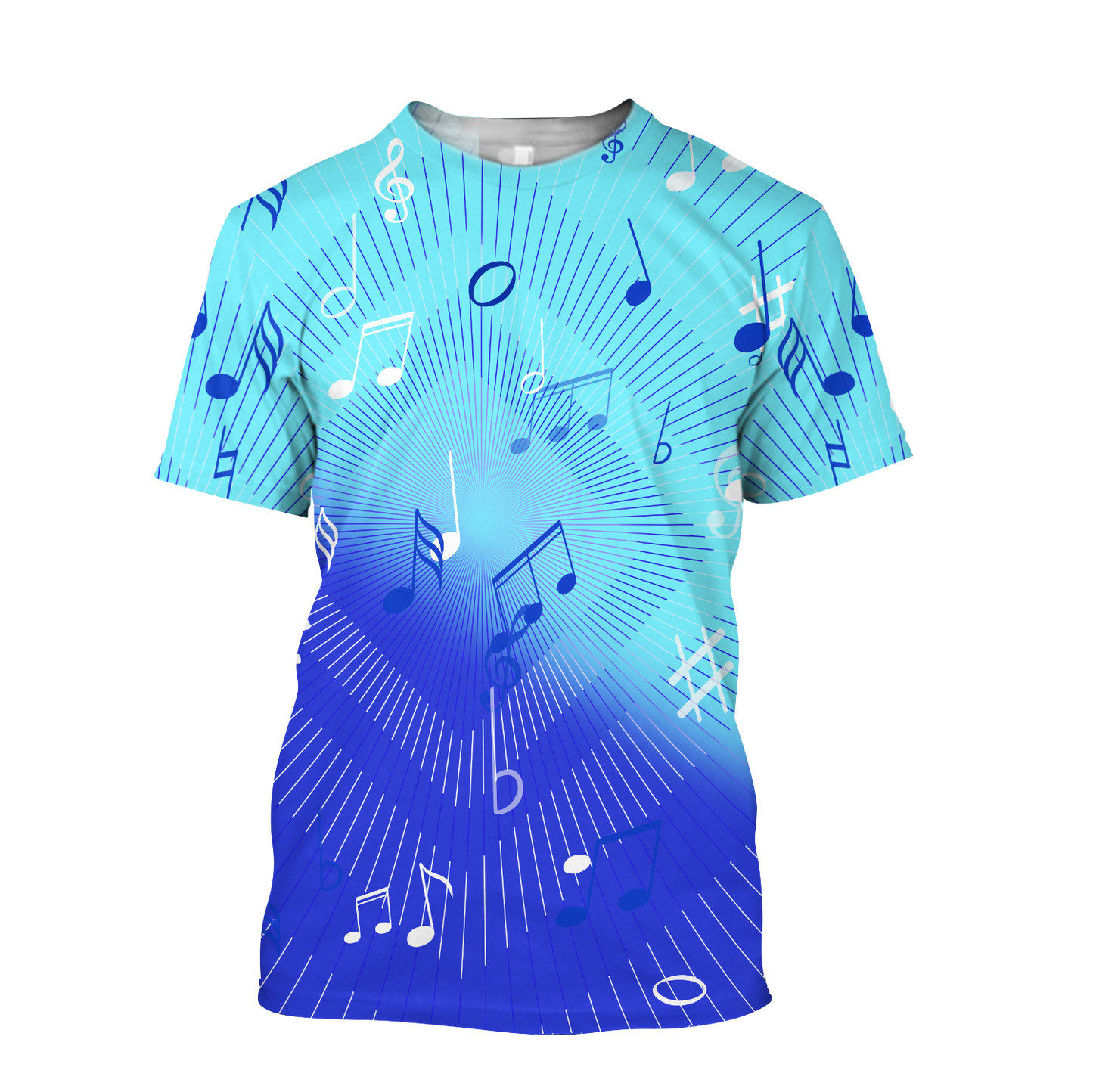 Music Notes Blue 3D All Over Printes