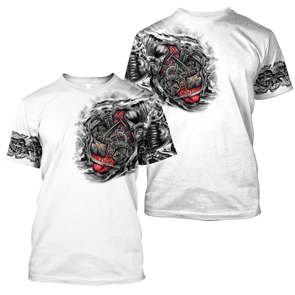 Mechanic Metal Tattoo 3D All Over Printed Shirts HAC180503 - Amaze Style™-Apparel