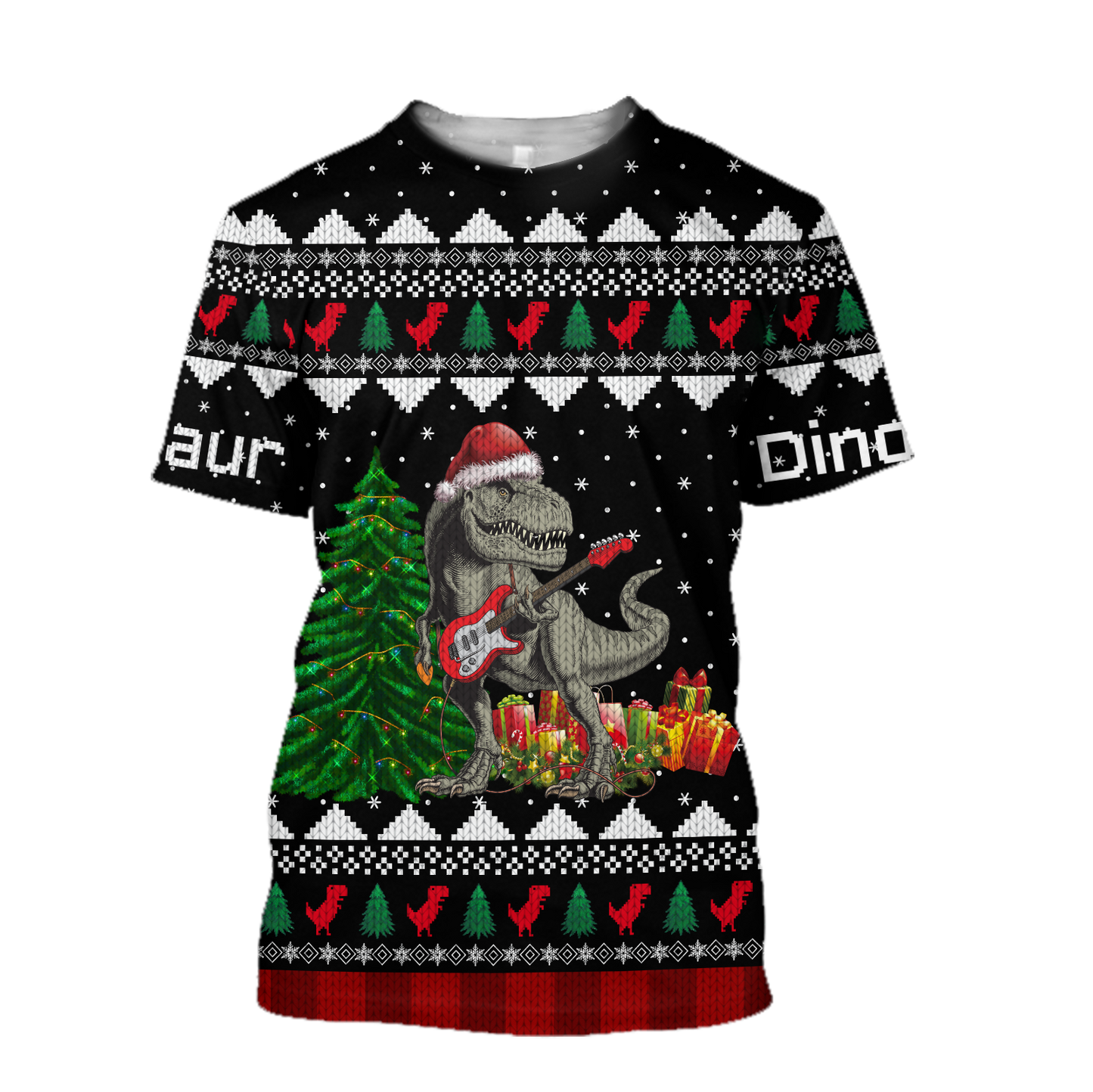 Dinosaur Christmas 3D all over printed shirts