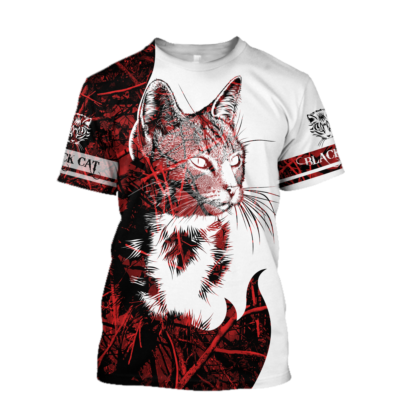Love Black Cat Tattoo red 3D all over shirts for men and women