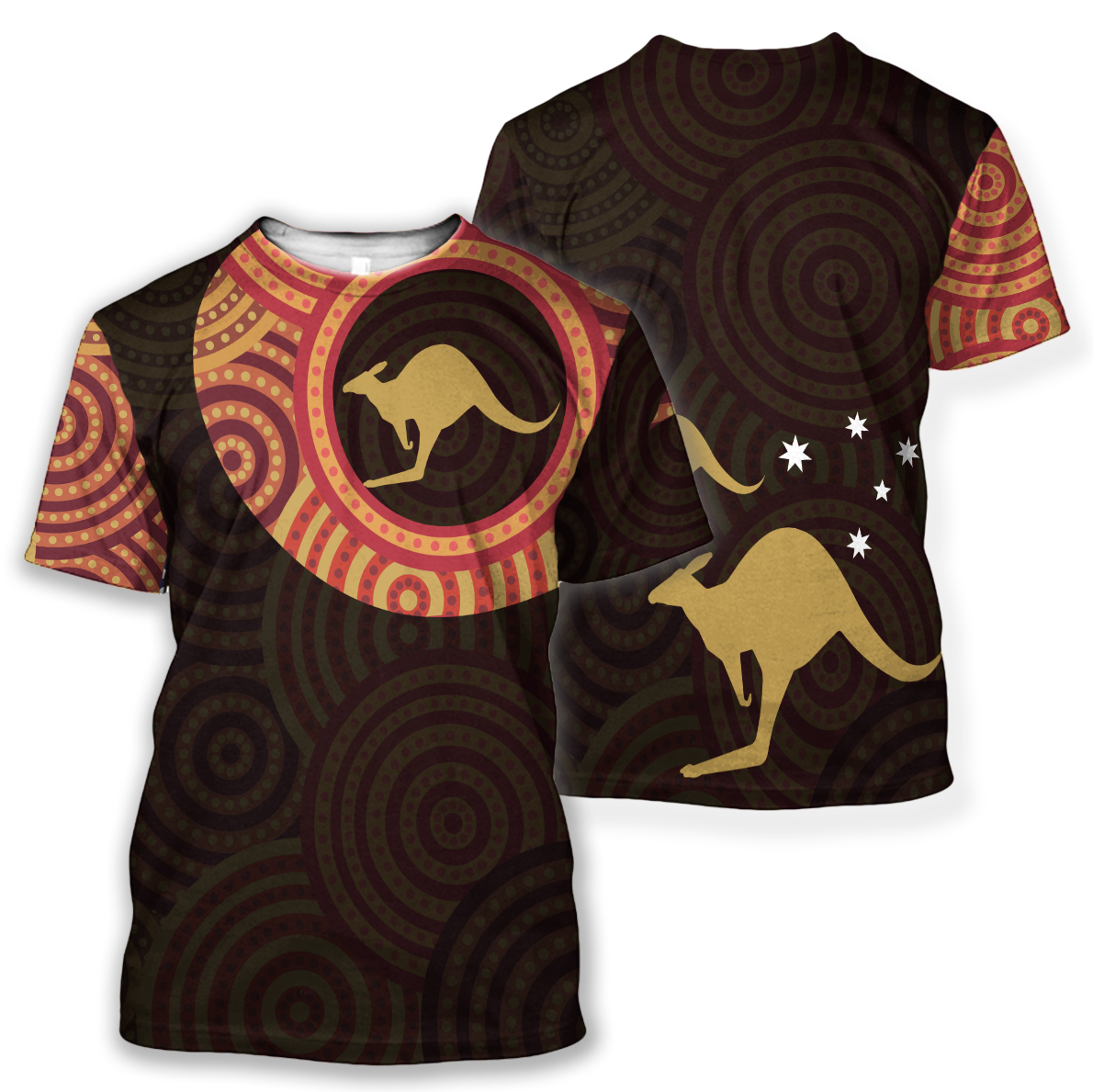 Australia In My Heart Aboriginal Tattoo Kangaroo Hoodie Yellow (No "Australia" words on back) - Amaze Style™-Apparel