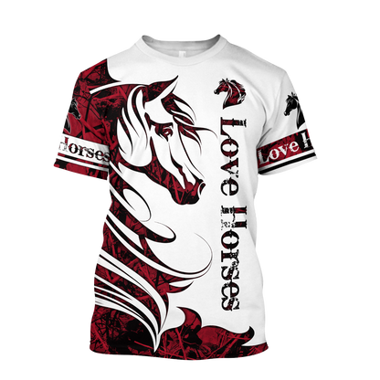 Horse Camo Red 3D All Over Printed Shirts Pi050501S1 - Amaze Style™-Apparel
