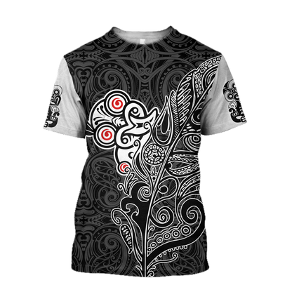 Tiki fern maori hoodie all over printed shirts for men and women AZ301201 - Amaze Style™-Apparel