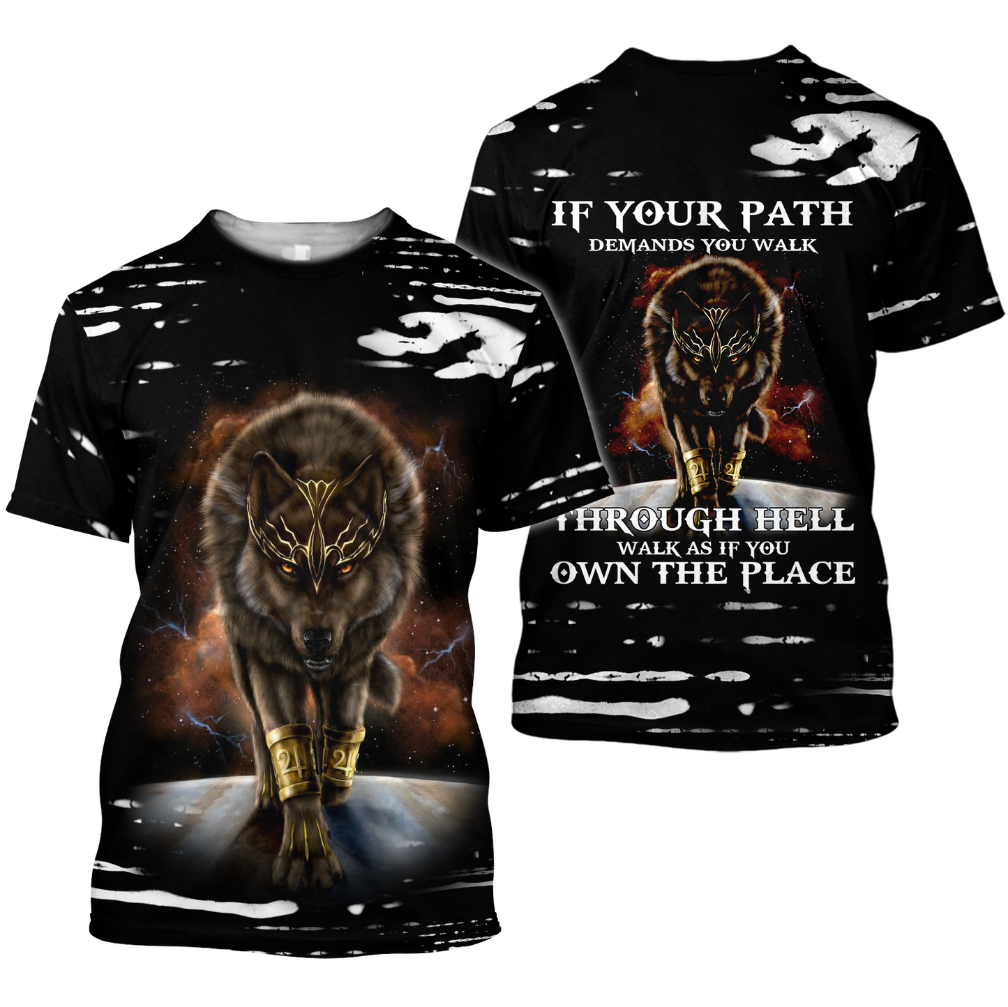 All Over Printed Beautiful Wolf King Hoodie MEI09122001-MEI