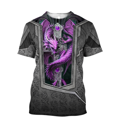 3D Tattoo and Dungeon Dragon Hoodie HAC27121-Apparel-NM-T-shirt-S-Vibe Cosy™