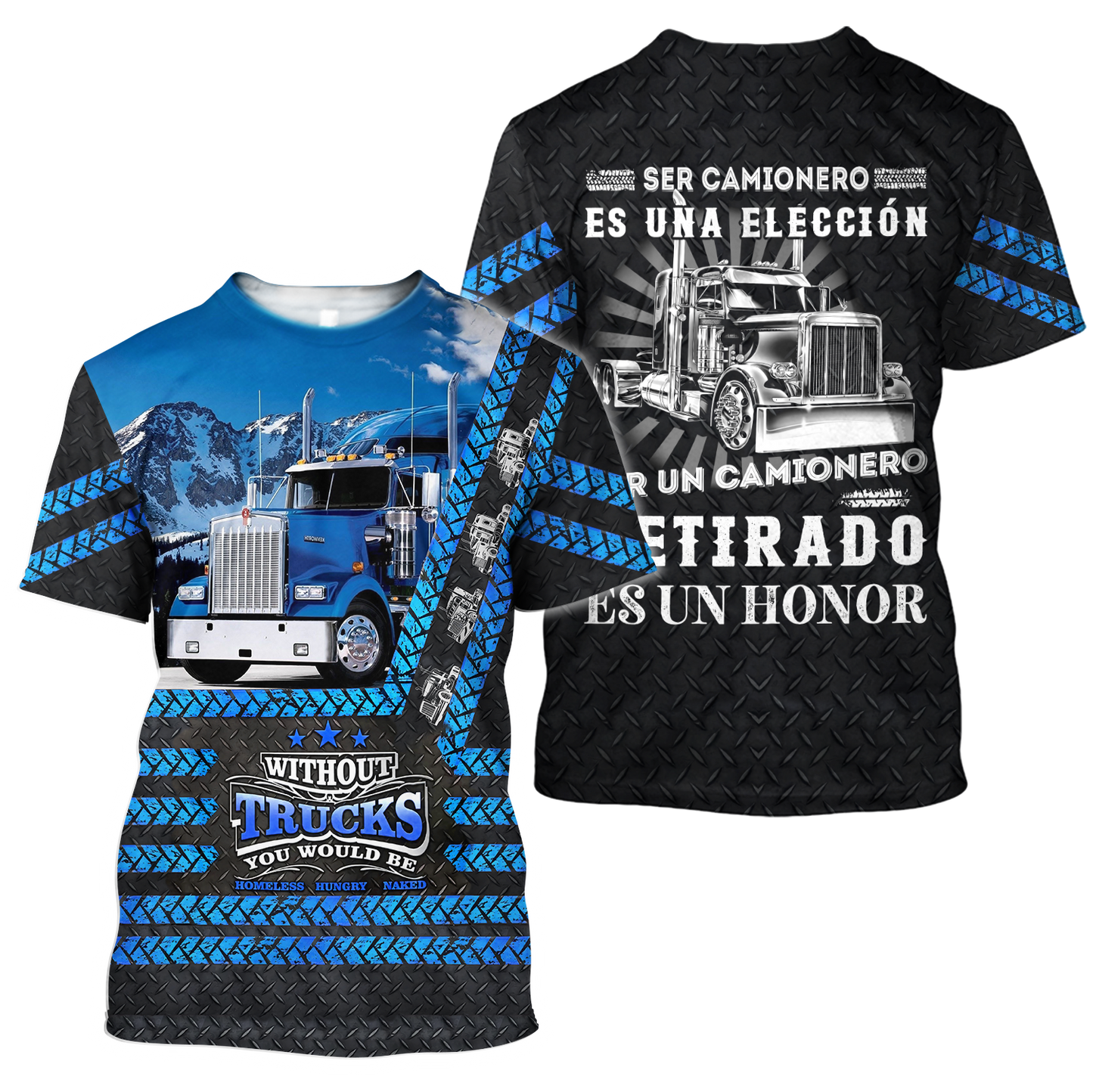 Premium Tyre Print All Over Printed Trucker Shirts MEI