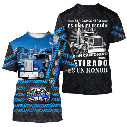 Premium Tyre Print All Over Printed Trucker Shirts MEI