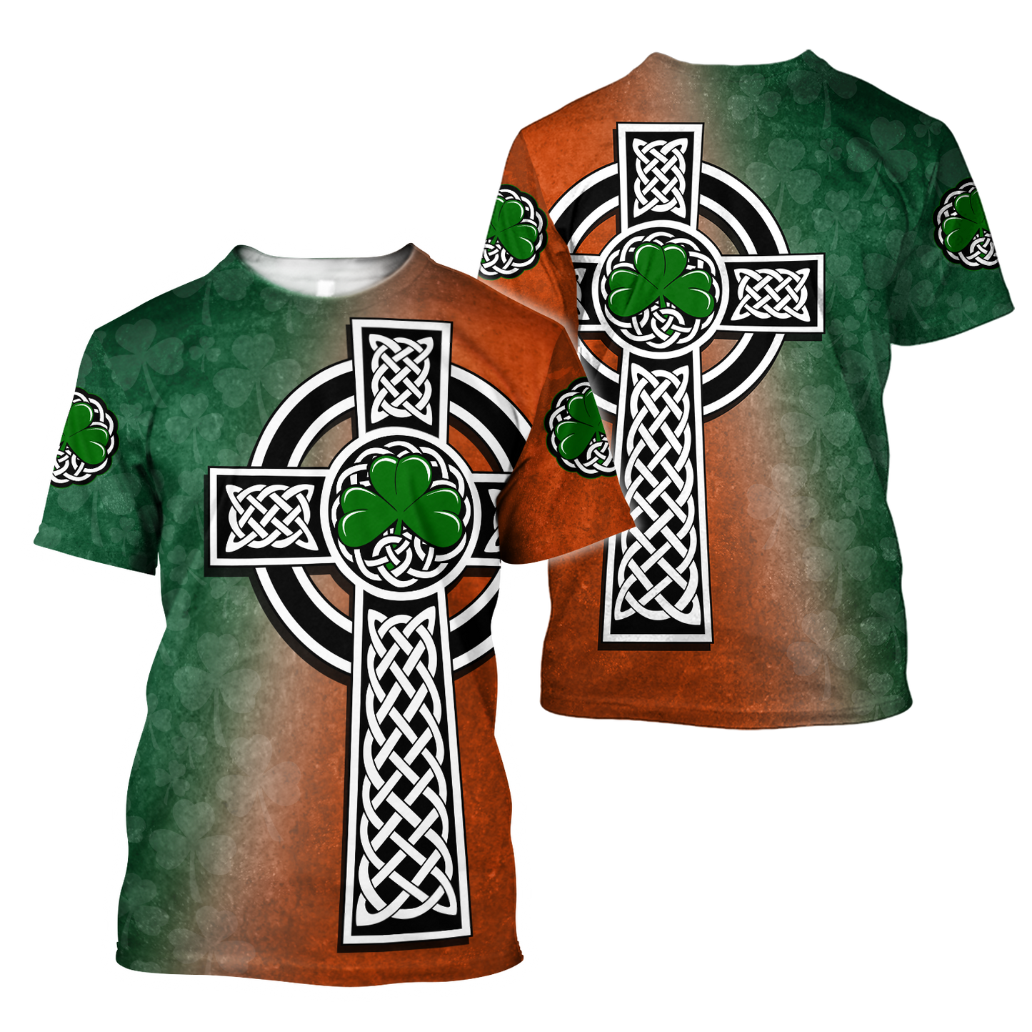 Irish Saint Patrick's Day Shamrock Celtic Cross Hoodie T-Shirt Sweatshirt-Apparel-NM-T-shirt-S-Vibe Cosy™