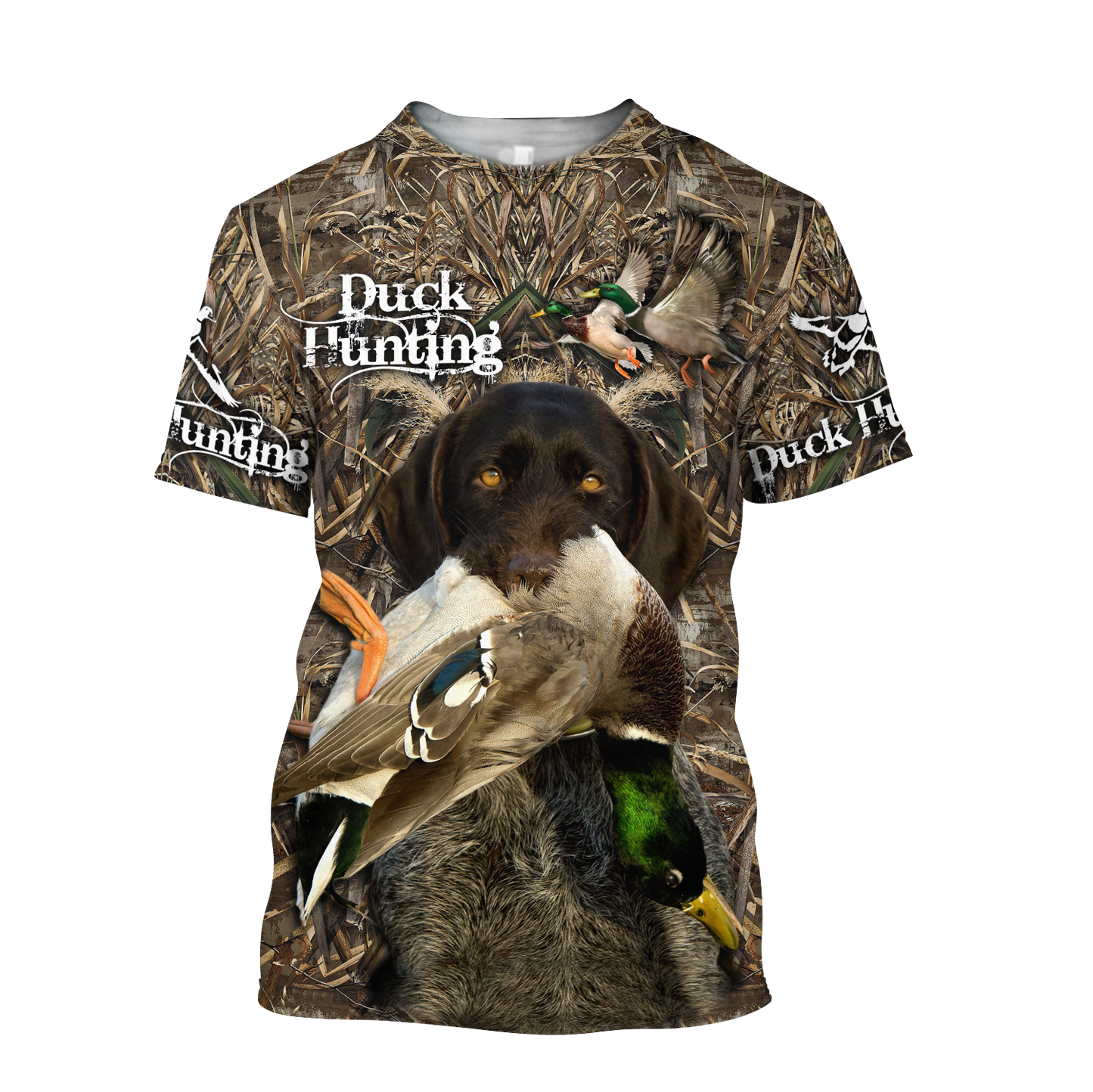Personalized Name Hunting Camo 3D Unisex Shirts Duck Hunting Labrador Retriever