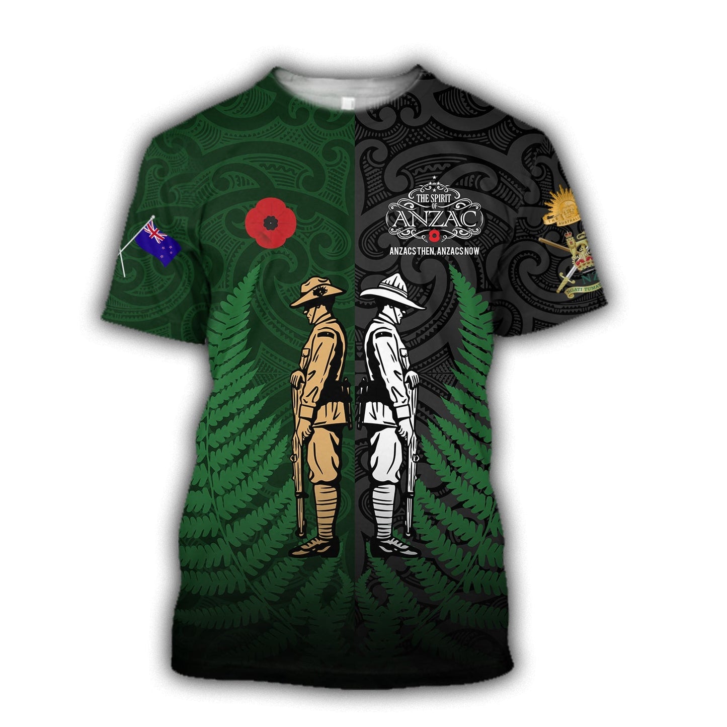 Tmarc Tee Remembrance Anzac day Kiwi and Australia Soldier