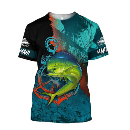 Mahi mahi Fishing on the helm 3D all over printing shirts for men and women TR2404204 - Amaze Style™-Apparel