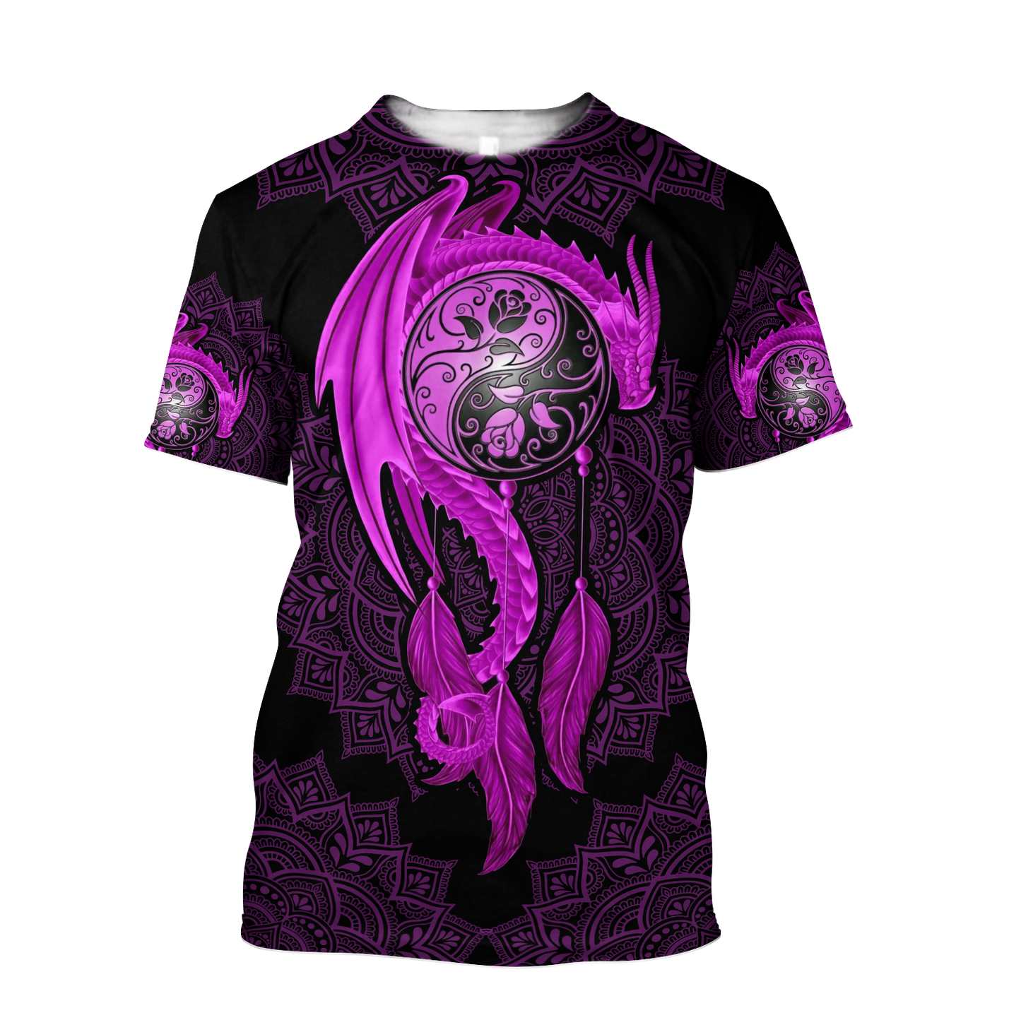 Mandala Purple Dragon Tattoo Shirt For Men and Women-NM