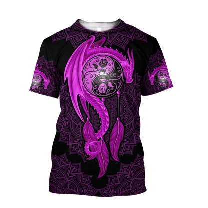 Mandala Purple Dragon Tattoo Shirt For Men and Women-NM