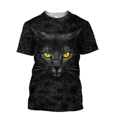 Black Cat face hair premium hoodie sweatshirt cover