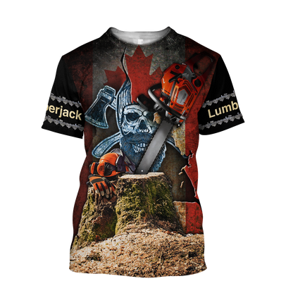 Beautiful Chainsaw Canadian Flag Art 3D All Over Printed Shirts Pi281102 - Amaze Style™-Apparel