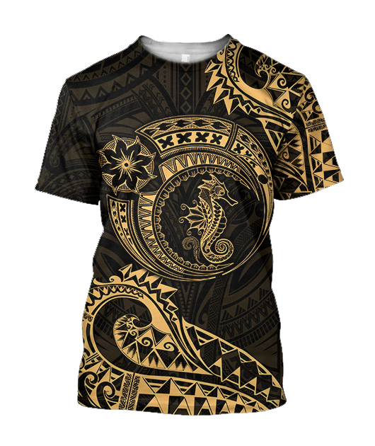 Seahorse Polynesian 3d all over printed shirt and short for man and women JJ200201 PL - Amaze Style™-Apparel