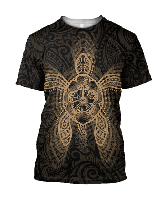 New Zealand Maori Hoodie, Wairua Tattoo Turtle Pullover Hoodie - Gold JJ150102 PL - Amaze Style™-Apparel