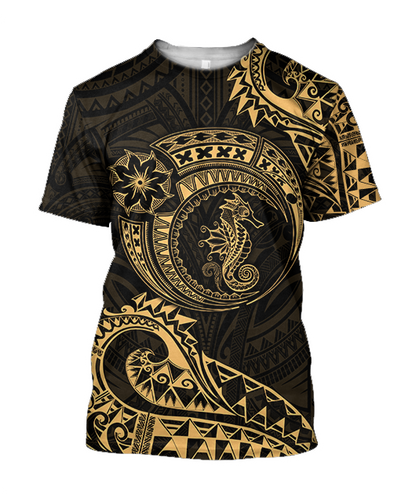 Seahorse Polynesian 3d all over printed shirt and short for man and women JJ200201 PL - Amaze Style™-Apparel