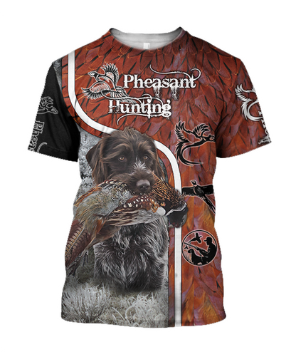 Pheasant Hunting Wirehaired Pointing Griffon 3D All Over Printed Shirts For Men And Women JJ170103 - Amaze Style™-Apparel