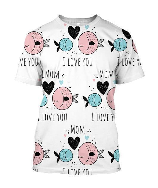 3D All Over I Love Mom Hoodie - Amaze Style™-Apparel
