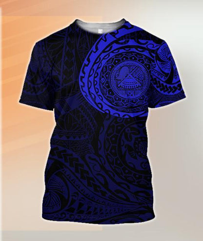 American Samoa In My Heart Polynesian Hoodie Blue PL - Amaze Style™-Apparel