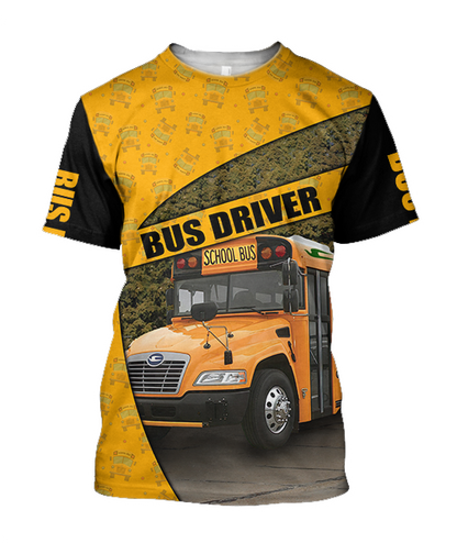 Blue Bird Bus Driver 3D Hoodie JJ100104-Apparel-MP-T shirt-S-Vibe Cosy™