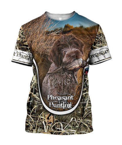 Pheasant Hunting Wirehaired Pointing Griffon 3D All Over Printed Shirts For Men And Women JJ150105 - Amaze Style™-Apparel
