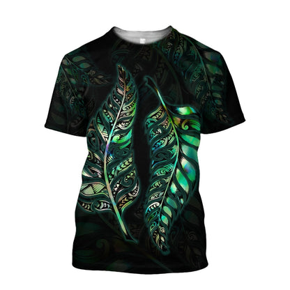 Paua Shell Maori Silver Fern Maori Tattoo New Zealand 3D Unisex Hoodie