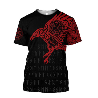Vikings - The Raven of Odin Tattoo Red Hoodie - Amaze Style™-Apparel