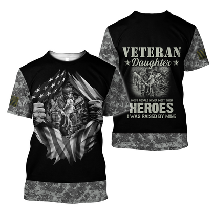 Veteran Daughter 3D All Over Printed Shirt Hoodie MP27082002