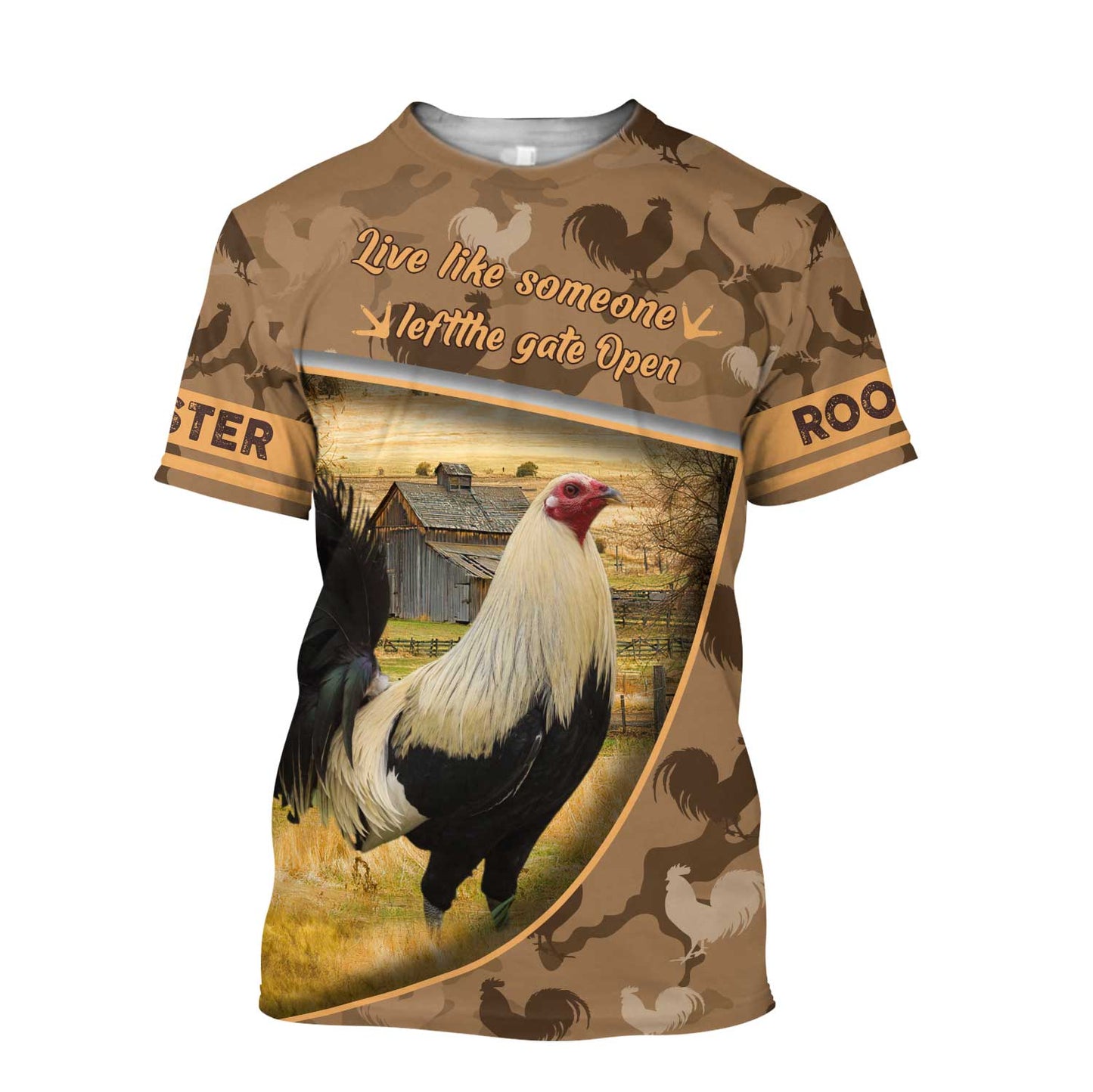 Rooster All Over Printed Unisex Deluxe Hoodie ML