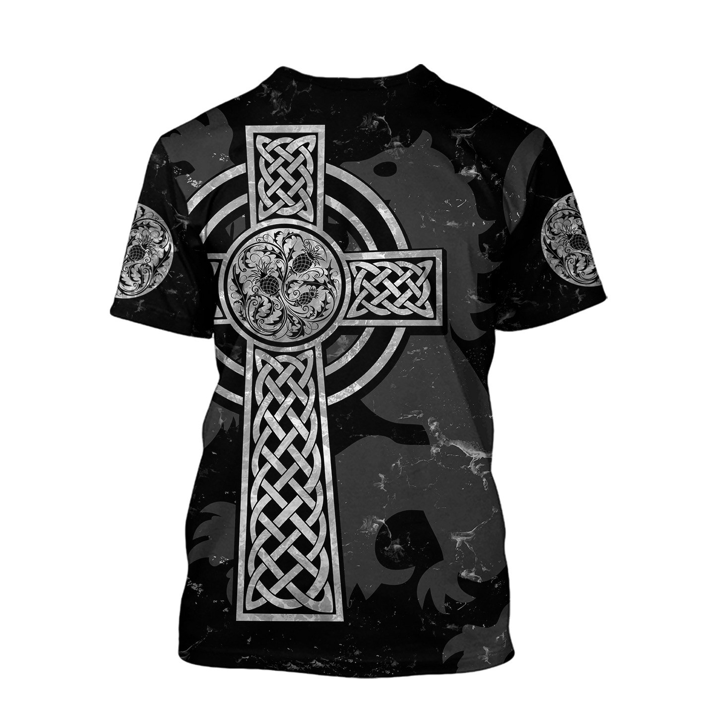Scottish Thristle Celtic Cross grey ver3 Hoodie AZ210204 - Amaze Style™-Apparel