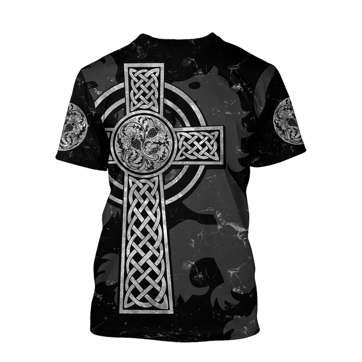 Scottish Thristle Celtic Cross grey ver3 Hoodie AZ210204 - Amaze Style™-Apparel