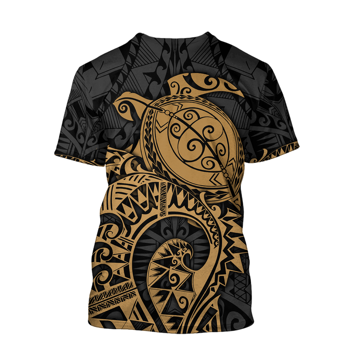 Samoa Polynesian Hoodie Gold Turtle Flowing 3d all over printed shirt and short for man and women AZ130201 PL - Amaze Style™-Apparel