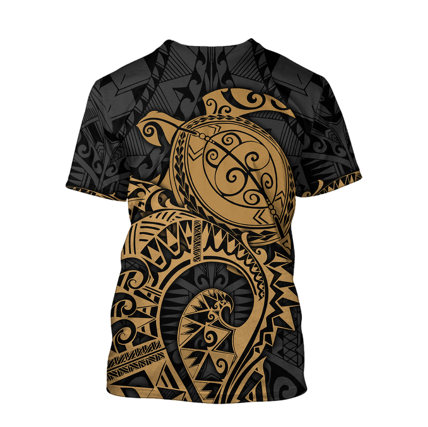 Samoa Polynesian Hoodie Gold Turtle Flowing 3d all over printed shirt and short for man and women AZ130201 PL - Amaze Style™-Apparel