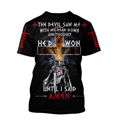 The Devil Saw Me With My Head Down And Thought He'd Won Until I Said Amen - Amaze Style™-Apparel